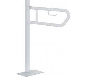 Folding bar 750mm floor support white steel